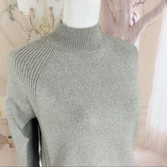 NEW Chico’s Silver Metallic Cape Sweater - Picture 3 of 9